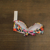 Anne Cole Gradient Twist Bandeau Bikini Swim Top Gradient Floral Blue Multi M