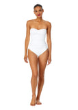 Anne Cole Womens Twist Front Shirred One Piece Swimsuit MYMO00501 White 10