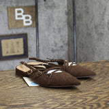 A New Day Womens Twiggy Multi Buckle Mini Heel Flats 94303758 Brown 7.5M