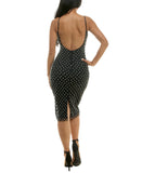 B. Darlin Juniors Pearl-Embellished Bodycon Glitter Dress Black / White 13/14