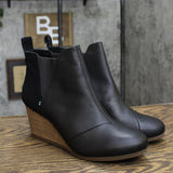 Toms Womens Kelsey Pump Shoes 10015781 Black Leather/Suede 10M