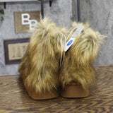 A New Day Womens Terra Boots Faux Fur Fuzzy 94715795 Brown 7M
