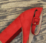 Sun + Stone Womens Reemaa Peep Toe Block Heel Platform Sandals Red 9M
