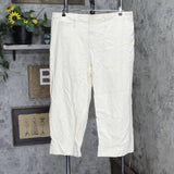 A New Day Women's High-Rise Wide Leg Cropped Pants 77594696 Cream Off White 18