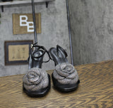 Michael Michael Kors Womens Elodie Sandals Heeled Stiletto 40F4EDHS4L Black 7M