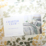 Charter Club Leaves Reversible 3-Piece Cotton Comforter Set Green Multi King