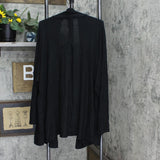 Ava & Viv Women's Plus Size FLowy Collared Open Layering Cardigan Black 3X