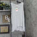 Pink Rose Juniors Side-Slit Handkerchief-Hem Tank Top Gray XS