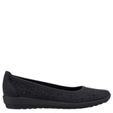 Easy Spirit Alessia Demi Wedge Flats SEALESSIA3 Black 7.5M