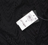 Bar III Womens Crochet Plunge-Neck Cover Up MBGC25837 Black S