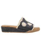 JBU By Jambu Comfort Casual Fashion Slip On Wedge Sandal Black / White 9.5M