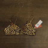 Andie Womens Swim Eco Nylon Bikini Top AT332 Cheetah Brown Multi M