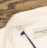 Officine Generale Palm Tree Camp Cuban Embroidered Shirt Ecru Off White S