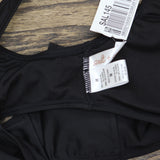 Salt + Cove Juniors Center-Ruched V-Neck Bikini Top SC251007BT Black M