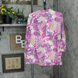 Charter Club Women's Linen Blend Embroidered Neck Tunic Top Dark Pink L