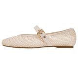 DV Dolce Vita Womens Woven Mulaney Strap Ballet Flat Ivory Off White 8.5M
