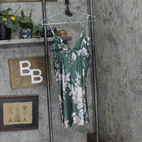 Midnight Bakery Womens Fiji Ruffled Open-Back Chemise FIJ110 Green S