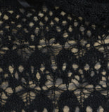 Belldini Womens Fashion Crochet Long Sleeve Knit Cardigan Sweater Black 1X