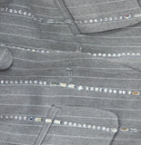 Aqua X Salvatore Rizza Crystal Pinstripe Bustier Top IBO26857 Gray 2XS