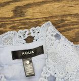 Aqua Womens Floral Lace Mock Neck Mini Dress IDM11073 Ice Blue L