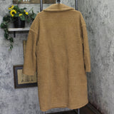 Stevie Hender Womens Long Sherpa Fleece Button Front Parka Jacket Coat Brown S
