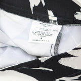 Nine West Womens Floral Elastic Waist Cropped Pants Black / White M