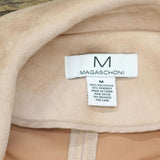 M Magaschoni Womens Faux Suede Open Front Motorcycle Jacket Blush Pink M
