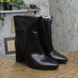 A New Day Womens Block Heel Faux Leather Knee High Boots Black 7M