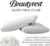 Feather Down Fiber 2" Gusset Support Set of 2 Pillows White Jumbo (18" x 26")