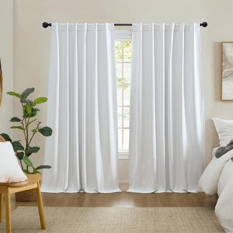 Elrene Solace Blackout Window Curtain Panel with Rod Pocket White 52x95