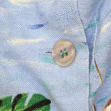 Cambridge Dry Goods Linen Blend Tropical Boat Button Front Skirt Blue Multi 4