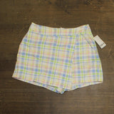 Bar III Womens Plaid Mini Skort 100149185 Melody Plaid White L