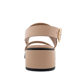Aerosoles Dual-Strap Heeled Sandal with Buckle DOVE Natural Brown 8.5M
