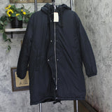 Universal Thread Full-Zip Snap Hooded Parka Jacket with Drawstring Black L