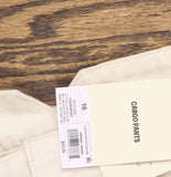 Woolrich X TGT Mid-Rise Barrel Leg Cargo Denim Jeans 94611356 Cream Off White 16