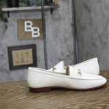 Sam Edelman Womens Loraine Almond Toe Loafers E8519LU Bright White 9M
