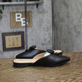 Journee Collection Button Accent Pointed Mules Black 7.5M
