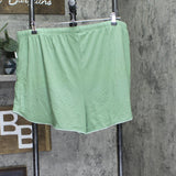 State of Day Fluid Knit Notched-Collar Top Shorts Pajama Set Glade Green 2XL