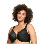 Glamorise Womens WonderWire Front-Closure Underwire Bra 1245 1245 Black 40B