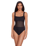 Lauren Ralph Lauren Square Neck Over-the-Shoulder One-Piece Swimsuit Black 12