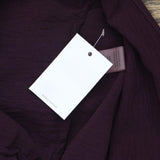 Calvin Klein Womens Roll Sleeve Blouse w/Tie Waist M2FA8652 Aubergine Purple XS