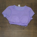 Wild Fable Wome's Ruffle Detail Ribbed Short Sleeve Cropped Rashguard PID-604411