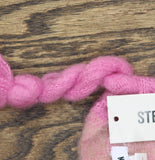 Steve Madden Varsity Striped Fringe Wrap Scarf Oversized Fuzzy Pink Multi
