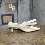 A New Day Milan Slingback Pumps Lace Pointed Toe 93708032 Cream Off White 8.5M