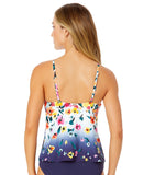 Anne Cole Floral Gradient Triangle Tankini Top Swim Gradient Floral Blue Multi S