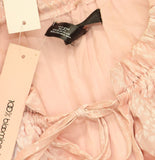 Aqua Ruffled Faux Wrap Dress with Long Sleeves IDO12847 Blush Pink S