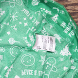Jenni Womens Long-Sleeve Pajama Shirt Top 100173606MS Doodle Holiday Green 2XL