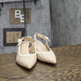 A New Day Womens Milan Raffia Slingback Heels 92611221 Beige Brown 8.5M