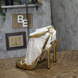 Jessica Simpson Adonia Two-Piece Platform Stiletto Dress Sandals Gold Yellow 5M