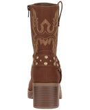 Sun + Stone Womens Norahh Moto Midshaft Booties Russet Microsuede Brown 8M